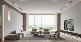 现代简约高级感新中式复古风客厅