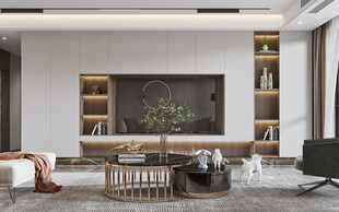 现代简约高级感新中式复古风客厅
