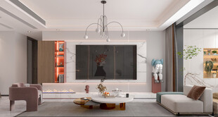 现代简约高级感新中式复古风客厅