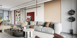 现代简约高级感新中式复古风客厅