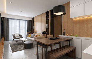 现代简约高级感新中式复古风客厅