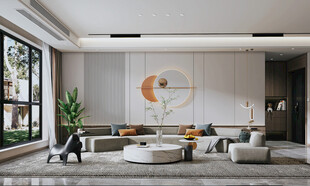 现代简约高级感新中式复古风客厅