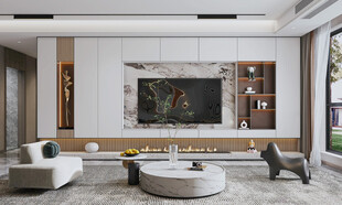 现代简约高级感新中式复古风客厅