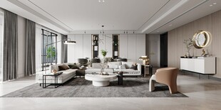 现代简约高级感新中式复古风客厅