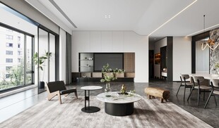 现代简约高级感新中式复古风客厅