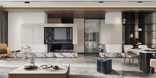 现代简约高级感新中式复古风客厅