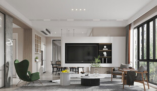 现代简约高级感新中式复古风客厅