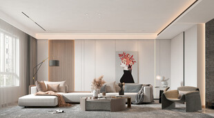 现代简约高级感新中式复古风客厅