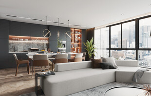 现代简约高级感新中式复古风客厅