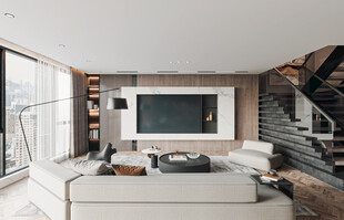 现代简约高级感新中式复古风客厅