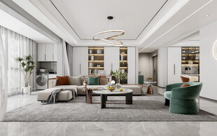 现代简约高级感新中式复古风客厅