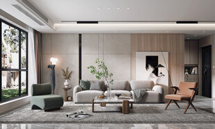 现代简约高级感新中式复古风客厅