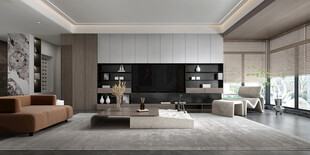 现代简约高级感新中式复古风客厅