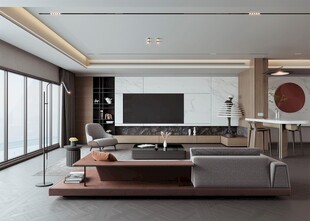 现代简约高级感新中式复古风客厅