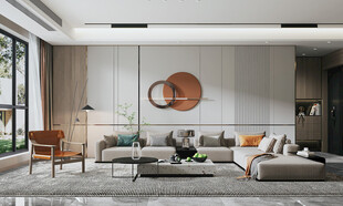 现代简约高级感新中式复古风客厅