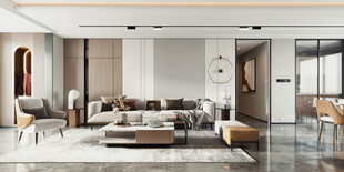 现代简约高级感新中式复古风客厅