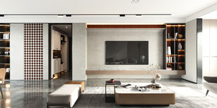 现代简约高级感新中式复古风客厅