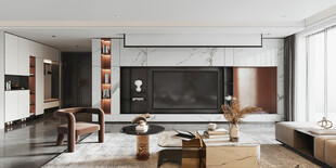 现代简约高级感新中式复古风客厅