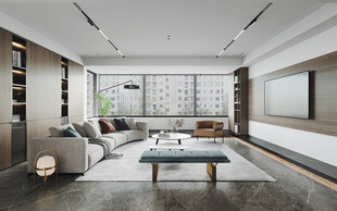 现代简约高级感新中式复古风客厅