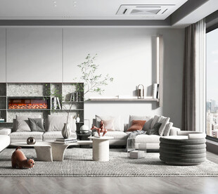 现代简约高级感新中式复古风客厅