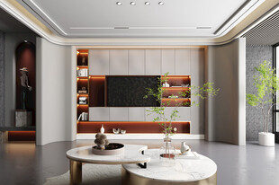 现代简约高级感新中式复古风客厅