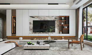 现代简约高级感新中式复古风客厅