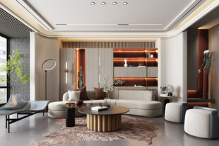现代简约高级感新中式复古风客厅