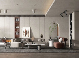 现代简约高级感新中式复古风客厅