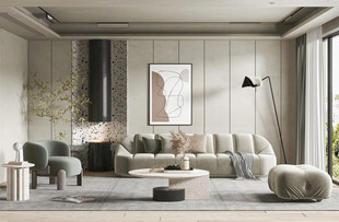 现代简约高级感新中式复古风客厅