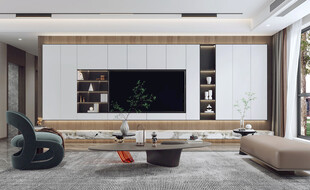 现代简约高级感新中式复古风客厅