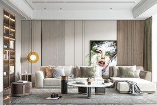 现代简约高级感新中式复古风客厅
