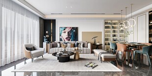 现代简约高级感新中式复古风客厅