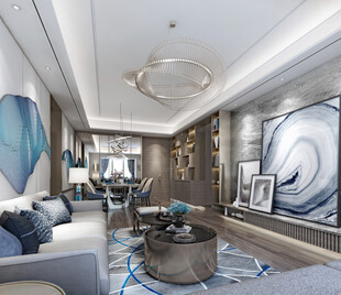 现代简约高级感新中式复古风客厅