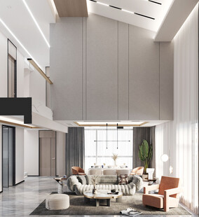 现代简约高级感新中式复古风客厅