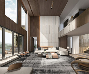 现代简约高级感新中式复古风客厅