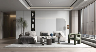 现代简约高级感新中式复古风客厅