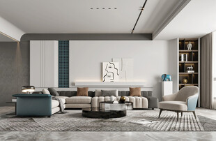 现代简约高级感新中式复古风客厅