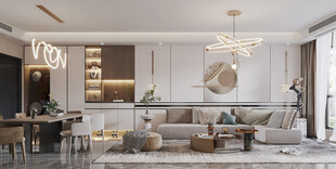 现代简约高级感新中式复古风客厅