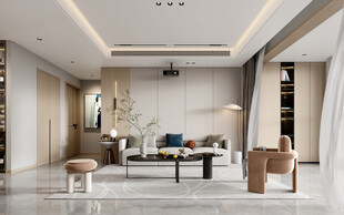 现代简约高级感新中式复古风客厅