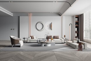 现代简约高级感新中式复古风客厅