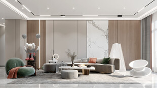 现代简约高级感新中式复古风客厅