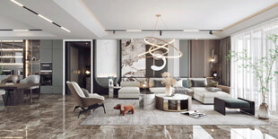 现代简约高级感新中式复古风客厅