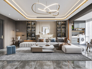 现代简约高级感新中式复古风客厅