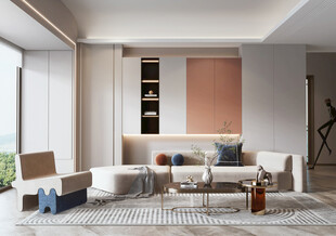 现代简约高级感新中式复古风客厅