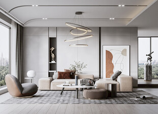 现代简约高级感新中式复古风客厅