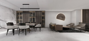 现代简约高级感新中式复古风客厅