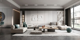 现代简约高级感新中式复古风客厅