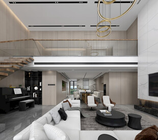 现代简约高级感新中式复古风客厅