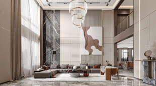 现代简约高级感新中式复古风客厅