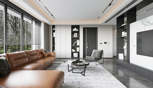 现代简约高级感新中式复古风客厅